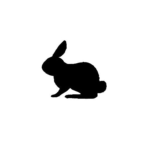 Sitting Bunny TAG glitter tattoo stencil