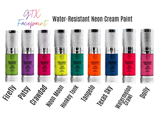 GTX Face Paints NEON set of 9 Water Resistant Creams