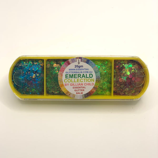 Essential Glitter Balm EMERALD COLLECTION by gillian child PALETTE 20gm