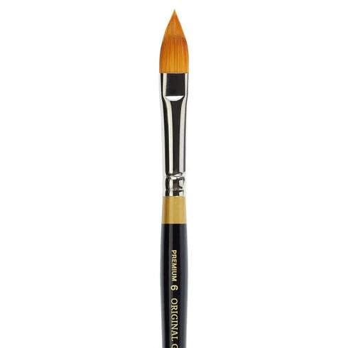 KingArt 9930 | Face Painting Brush - Original Gold Golden Taklon Oval Floral Petal #6
