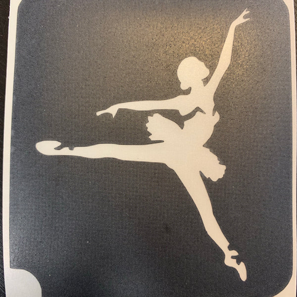 Ballerina TAG glitter tattoo stencil
