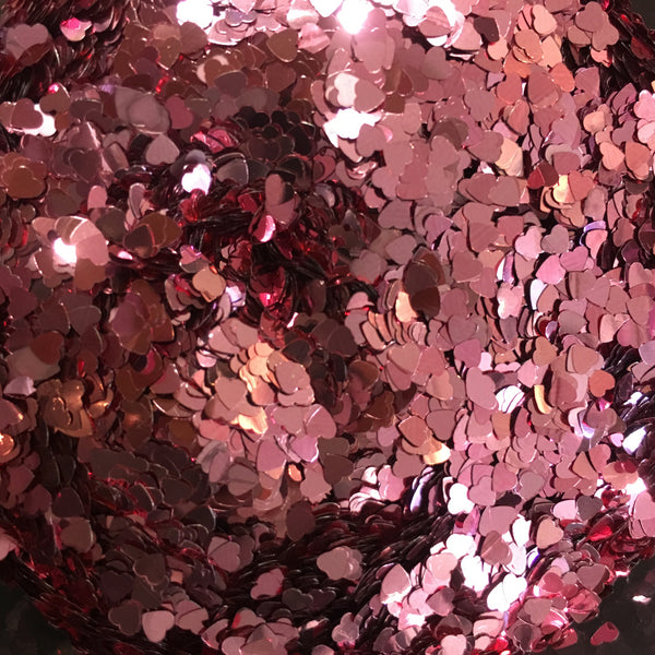 loose ROSE PINK hearts small jar