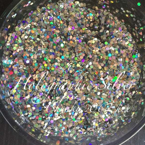 Chunky .062 hex HOLO Silver