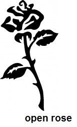 Open Rose TAG glitter tattoo stencil