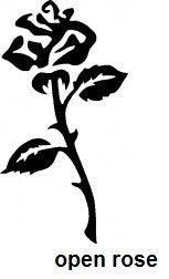 Open Rose TAG glitter tattoo stencil