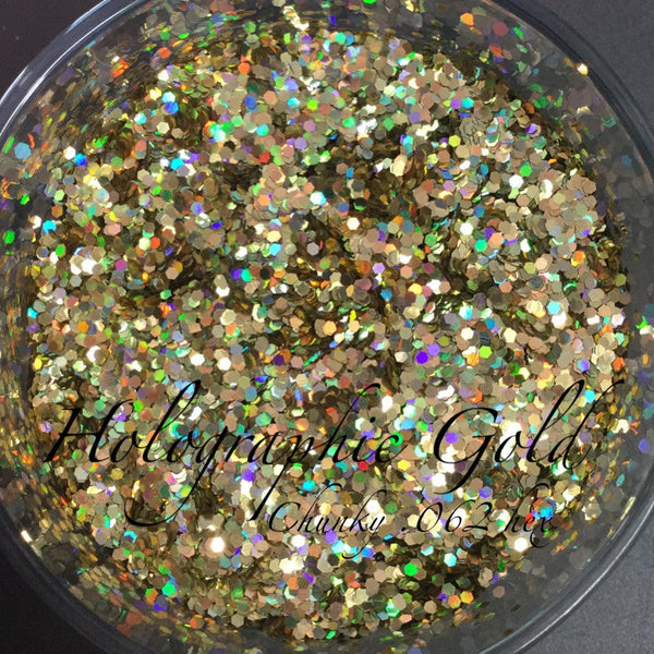 Chunky .062 hex HOLO Gold