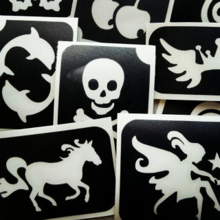 200 x mix TAG glitter tattoo stencil