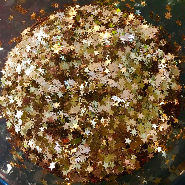 loose CHAMPAGNE GOLD stars small jar