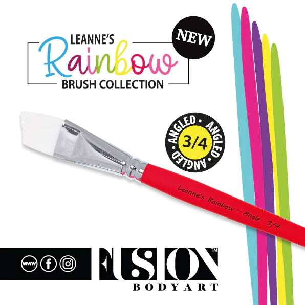 Leanne's Rainbow 3/4 Angle Face Painting Brush