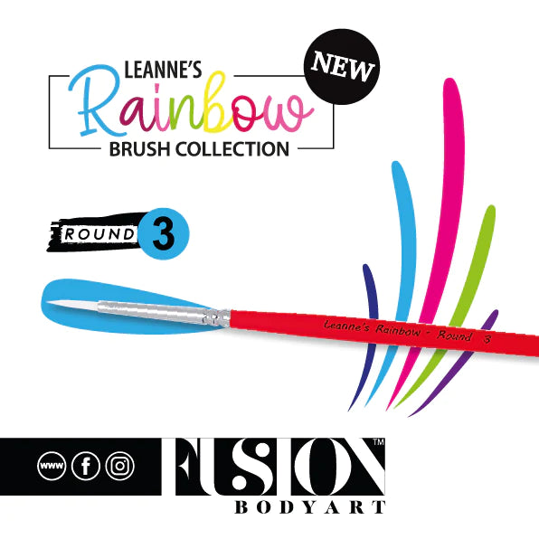 Leanne's Rainbow ROUND #3 Face Painting Brush