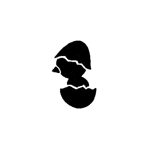 Chick in Egg TAG glitter tattoo stencil