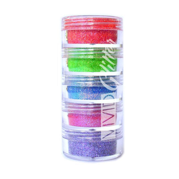 VIVID Glitter | “TWISTED” Rainbow Fine Glitter Set 5 X 7.5g
