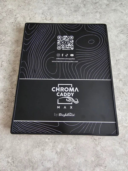 Blazin Brush - 30 Slot Silicone Insert W/ Mirror Lid | Chroma Caddy MAX – OBSIDIAN BLACK