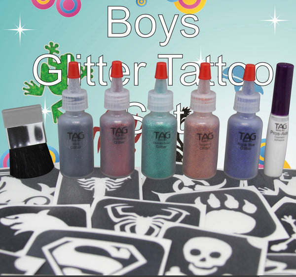 TAG glitter tattoo party for BOYS kit
