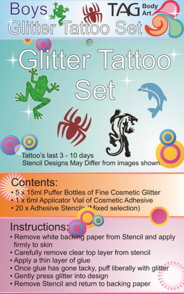 TAG glitter tattoo party for BOYS kit