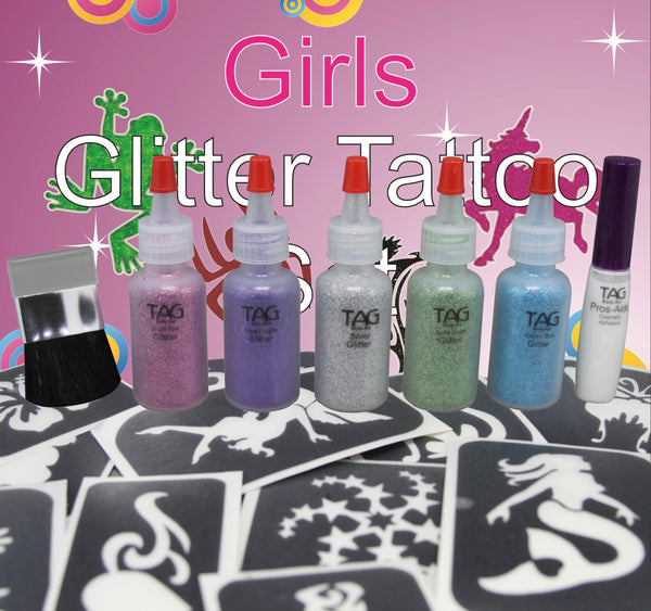 TAG glitter tattoo party for GIRLS kit