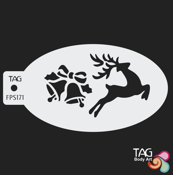 REINDEER BELLS Face Paint Stencil TAG Body Art