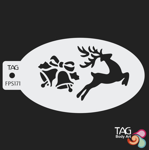 REINDEER BELLS Face Paint Stencil TAG Body Art