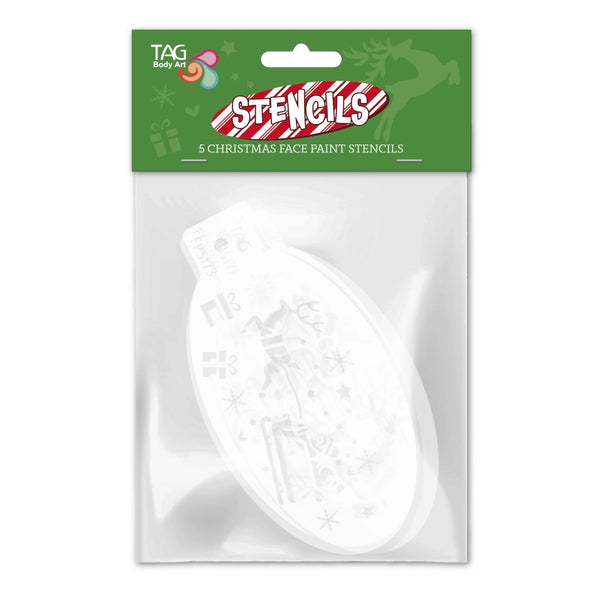 CHRISTMAS SET of 5 Face Paint Stencil TAG Body Art