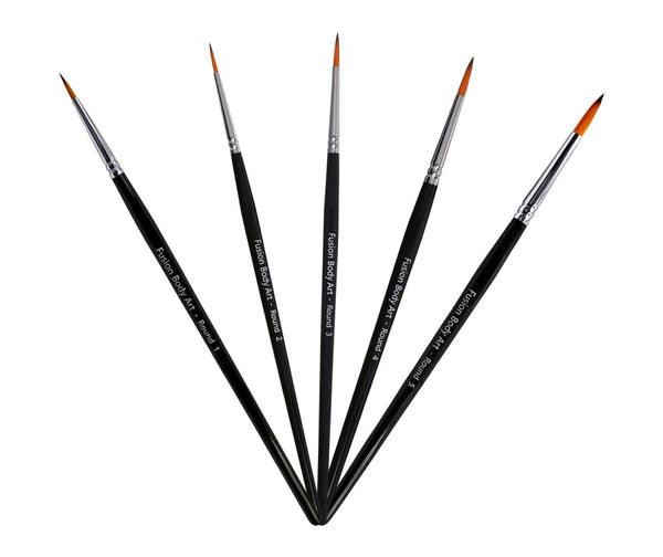 Fusion Body Art ROUND BRUSH set of 5