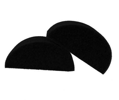 Fusion Body Art - Face Paint HALF ROUND Sponge | PURE BLACK SOFT 2PK