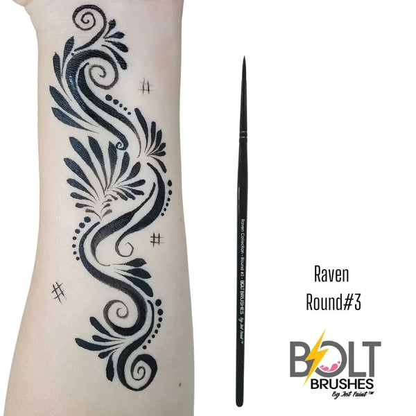 Bolt Face Painting Brush by Jest Paint RAVEN COLLECTION round 3