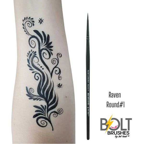 Bolt Face Painting Brush by Jest Paint RAVEN COLLECTION round 1