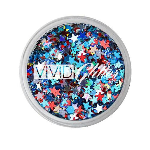 VIVID Glitter | “RED, WHITE and BOOM” Loose Chunky Body Glitter 7.5g Jar