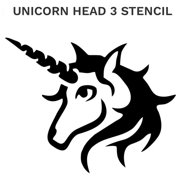 UNICORN HEAD 3 TAG glitter tattoo stencil