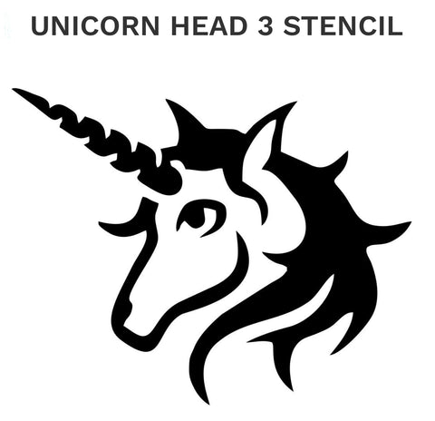 UNICORN HEAD 3 TAG glitter tattoo stencil