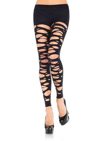Leg Avenue TATTERED Footless Tights black