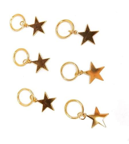 Living the Gleam GOLD STARS (hair rings x 6)