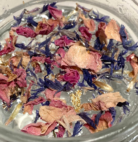 ALCHEMIC SPIRIT “LOVE & HOPE” Edible Petals with Shimmer and Gold Leaf 5gm
