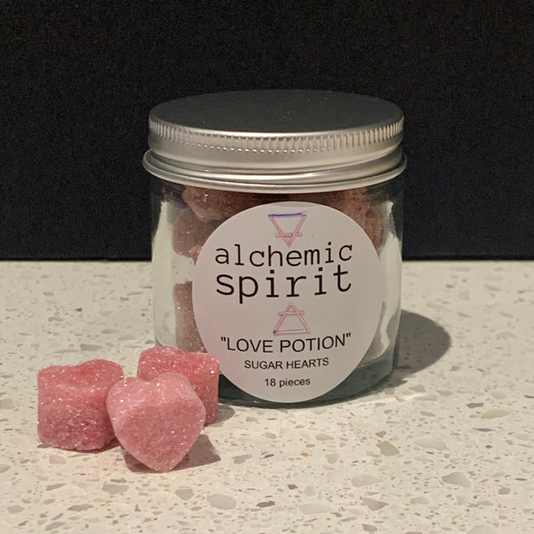 ALCHEMIC SPIRIT Pink “LOVE POTION” Sugar Hearts x 18