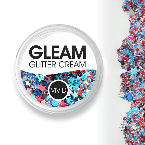 VIVID Glitter | “RED, WHITE and BOOM” Gleam Chunky Glitter Cream 10g Jar
