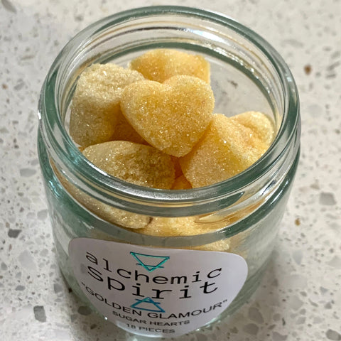 ALCHEMIC SPIRIT Yellow “GOLDEN GLAMOUR” Sugar Hearts x 18