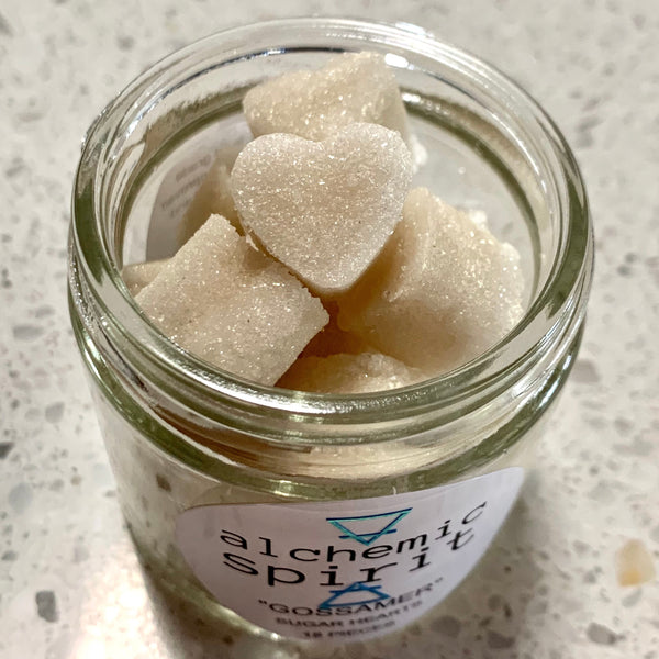 ALCHEMIC SPIRIT white gold shimmer “GOSSAMER” Sugar Hearts x 18
