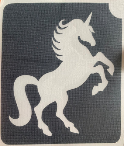 UNICORN ON TWO LEGS Ybody glitter tattoo stencil