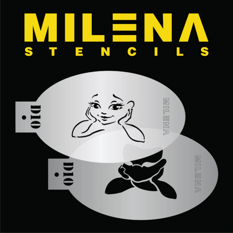 Milena Stencils Face Painting Stencil CUTE FACE BRIGHT EYES D10