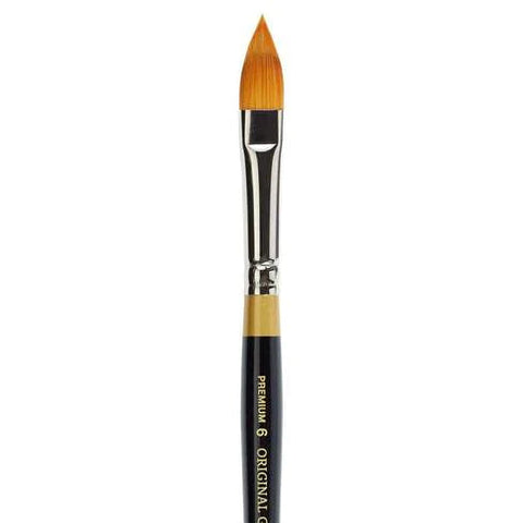 KingArt 9930 | Face Painting Brush - Original Gold Golden Taklon Oval Floral Petal #6