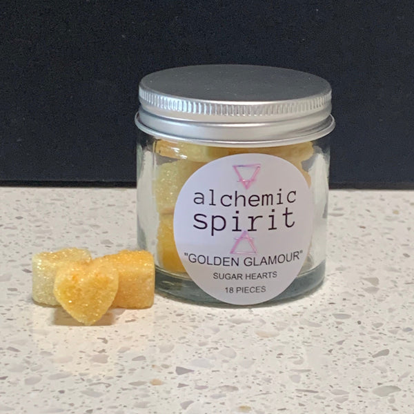 ALCHEMIC SPIRIT Yellow “GOLDEN GLAMOUR” Sugar Hearts x 18
