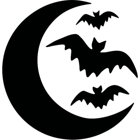 Bats and Moon 2 TAG glitter tattoo stencil