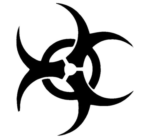 Bio Hazard TAG glitter tattoo stencil