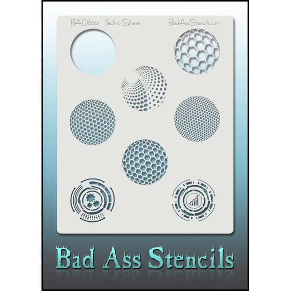 Bad Ass Large Stencil 6051 TECHNO SPHERES