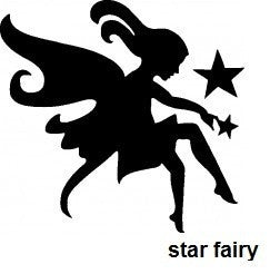Star Fairy TAG glitter tattoo stencil