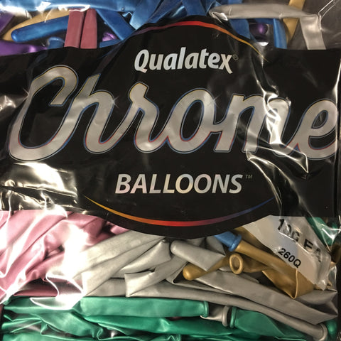 260Q CHROME assorted balloon (100 count) Qualatex