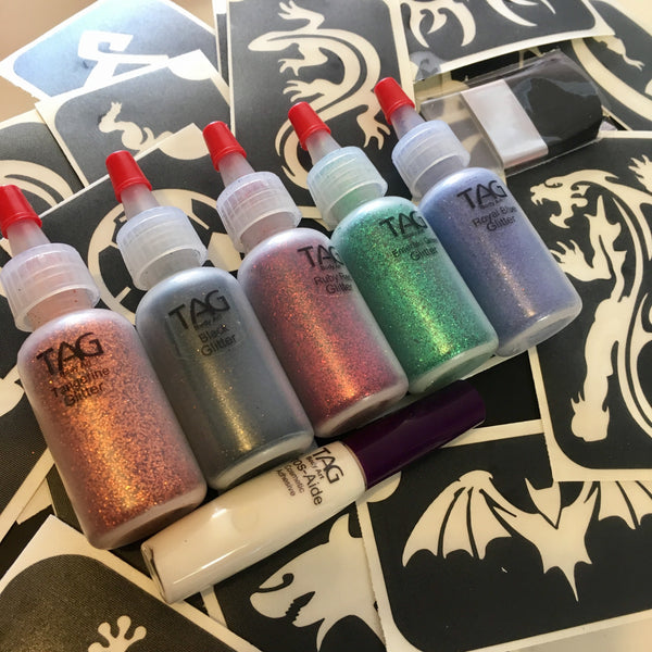 TAG glitter tattoo party for BOYS kit