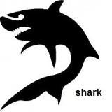 Shark TAG glitter tattoo stencil