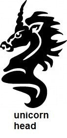 Unicorn Head TAG glitter tattoo stencil