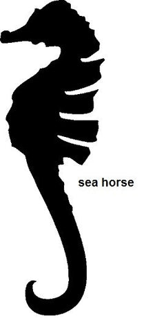 Seahorse TAG glitter tattoo stencil